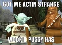 GOT ME ACTIN STRANGE WOOKIE P---- HAS