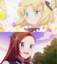 Thank you. Sh-She's so cute!