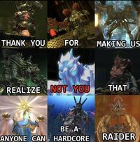THANK YOU FOR MAKING US THAT REALIZE NOT YOU BE A ANYONE CAN HARDCORE RAIDER