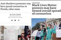 Anti-shutdown protesters may Black Lives Matter have spread coronavirus in Florida, other states CORONAVIRUS protests may have slowed overall spread of coronavirus By TIFFINI THEISEN ORLANDO SENTINEL MAY 18, 2020 AT 9:28 AM SAFE FEAR WILL T JUST YO PROVI DEF PRIN HTTERS WHI SILE ADU is the REAL VISUS VIOLENCE