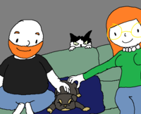 Pat and Paige got a new puppy called "Zangief" (they have the same birthday but that's a coincidence)