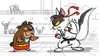 Bonus drawing of the upcoming battle between Zangief Puppers and Black Belt Elmo by ChristinaDrawin