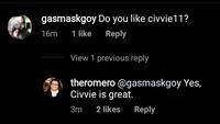 gasmaskgoy Do you like civvie11? 1 like Reply 16m View 1 previous reply theromero @gasmaskgoy Yes, Civvie is great. 3m 2 likes Reply