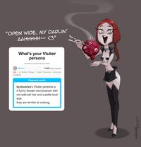 "OPEN WIDE, MY DARLIN' AAHHHHH~~ <3" What's your Vtuber persona find what you would be like as a Vtuber @Minkyew 119,623 people diagnosed Hot! * 25 Anime Vtuber Q Tweets Daily results X Result patter ns 33,480,720 Diagnosis results kyubumlee's Vtuber persona is: A funny female necromancer with red side-tail hair and a petite bust size. they are terrible at cooking. KYUBOMLEE