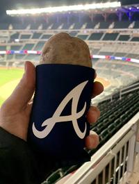 Potato in a Braves Koozie