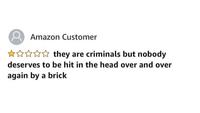 Amazon Customer * * they are criminals but nobody deserves to be hit in the head over and over again by a brick