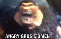 A Grug Moment "meme":https://knowyourmeme.com/memes/memes showing _The Croods_ character Grug with a bottom "Impact":https://knowyourmeme.com/memes/impact font caption reading, "ANGRY GRUG MOMENT," in all caps.