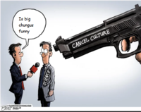 Is big chungus funny CANCEL CULTURE PATCROSSCARTOONS.COM 20200 SCIENCE Gun Firearm Trigger Interaction Animation Animated cartoon Gun accessory Gun barrel Fiction Conversation Air gun Cartoon Shotgun Comics Design