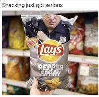 Snacking just got serious TASTES AMER CA Tay's PEPPER SPRAY adam.the.creator RLAVORED CEPPER