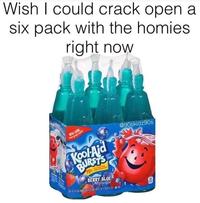 Wish I could crack open a six pack with the homies right now EW LOOK @90skidz90s KoolAid BURSTS SOFT ORNK 75% BERRY BLUE