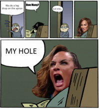How Many? Nia do a leg drop on the apron Just one.. MY HOLE