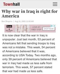 Ben Shapiro supported the Iraq War