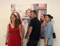 Hair Joint Head Shoulder Neck Street fashion Sleeve Dress Waist Gesture Eyewear Interaction Fashion design Happy Formal wear