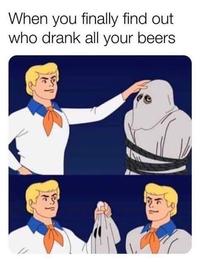 When you finally find out who drank all your beers