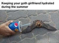 Keeping your goth girlfriend hydrated during the summer