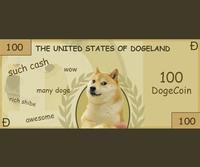 100 THE UNITED STATES OF DOGELAND Đ such cash wow 100 DogeCoin many doge rich shibe awesome 100 Dog Carnivore Dog breed Font Companion dog Screenshot