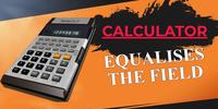 RETRO A CALCULATOR EQUALISES THE FIELD 123456 78. DEG BAD- GRA AC 6 3 EXP M+ DEL