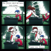 OH JESUS, HELP ME PASS THIS EXAM. CLICK THANK YOu, JESUS. NEEDLEWIG Cartoon Organism Art Line Font Red