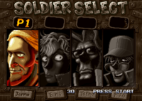 SOLDIER SELECT P1 OO O 30 PRESS START Jorme Eri Tarm