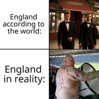 4.9HEEKEY England according to the world: England in reality: ala Flamy a a a alamy