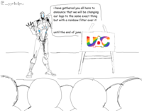 @ _syrlsclpe- i have gathered you all here to announce that we will be changing our logo to the same exact thing but with a rainbow filter over it until the end of june U.C