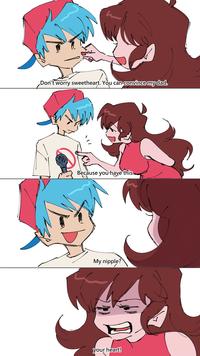 „Don't worry sweetheart. You can convince my dad. Because you have this. My nipple? your heart!