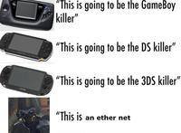 "This is going to be the GameBoy killer" "This is going to be the DS killer" "This is going to be the 3DS killer" PIVIA "This is an ether net