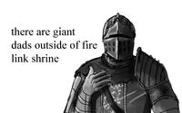 giant dads outside of fire there are link shrine