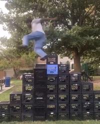 walking on crates fall