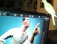 Fies vdee d Team Fortress 2 Hand Computer Output device Vision care Bird Personal computer Netbook Gesture Flash photography Beak Sunglasses Gadget Flat panel display Display device Technology Electronic device