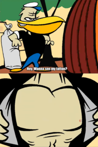 Hey, Wanna see my tattoo? Spy Fox in "Dry Cereal" Spy Fox 3: "Operation Ozone" Spy Fox 2: "Some Assembly Required" Vertebrate Organ Cartoon Organism Mammal Art