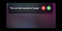 The red ball outside of target