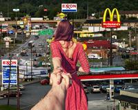 EXON SUNOC GATEWAY TACO BELL EXON "GIFTS&SOUVEN McDonald's bevs Restaurant DIESEL CONFERENCE CENTER Souvenirs GIR Shop P rgh MeCen urg Harviur SUBUNG Prk Autat Quiznos Sus udget EXON Self Cash WAL WMART Reg SATS 3 58 Supreme 39 Plus 4.271