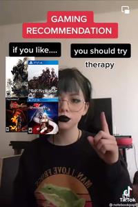 GAMING RECOMMENDATION if you like. you should try therapy B PS4. NieRAugom NieR Repligant SOUARE EN OToylogic PlayStation.2 A PS3. Only On PlayStotion. Drakengard. Drakengard. M SQUAREENY TTOAE MAM TikTok notebookpapi