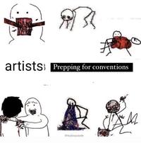 artists; Prepping for conventions @hollowcloth