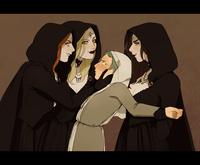 Female bullying the nun