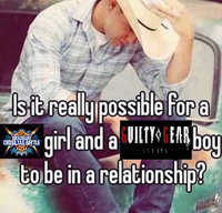 Isit reallypossible for a girl and a VILTYO EAR boy to be in a relationship? ELAZBLUE CROSS TAB BATTLE