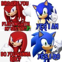 BRO ARE YOU FLIRTING WITH HY SISTER? WŠISTER ESIAM DO YOU WANNA DIE? YESI DO