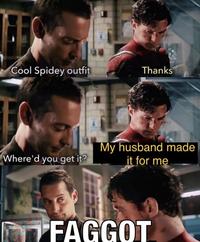 Cool Spidey outfit Thanks My husband made it for me Where'd you get it? F----- SHITPOST
