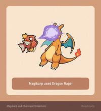 Magikarp used Dragon Rage! Magikarp and Charizard (Pokémon) @sqshiijelly