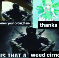 lere's your order,than- thanks IS THAT A` weed cirnc
