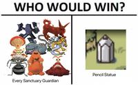 my money's on Pencil Statue