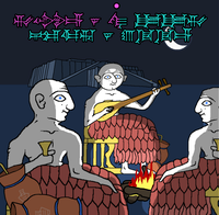 Soomers singing around a campfire