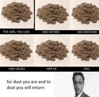 THE GIRL YOU LIKE HER FATHER HER BROTHER HER CRUSH HER EX YOU for dust you are and to dust you will return