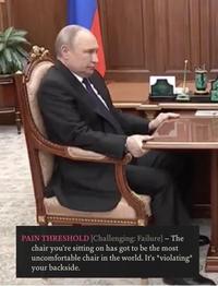 PAIN THRESHOLD (Challenging: Failure] – The chair you're sitting on has got to be the most uncomfortable chair in the world. It's *violating* your backside.