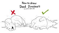 How to draw dead dinosaurs: The correct death pose