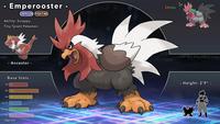 - Emperooster - Shiny - ORAGON (FIGHTING Ability: Scrappy Tiny Tyrant Pokemon RJ-PALMER.com - Ancestor - Base Stats - - Height: 2'9" . HP: 75 Atk: 120 Def: 95 Sp. Atk: 50 Sp. Def: 80 Spd: 100 Total: 520