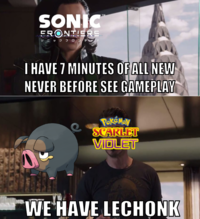 SONIC FRONTIERS ソニックフロンテ I HAVE 7 MINUTES OF ALL NEW NEVER BEFORE SEE GAMEPLAY PokéMON SCARLET VIOLET WE HAVE LECHONK