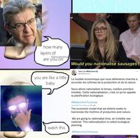 how many layers of Nationalisation are you on you are like a little baby watch this qt Would you nationalise sausages? Jean-Luc Mélenchon @JLMelenchon Le modèle économique que nous défendons cherche à accorder les rythmes de la production et de la nature. Nous allons nationaliser le temps, matière première invisible. Cette nationalisation, c'est ce qu'on appelle la planification écologique. #MelenchonToulouse Translated from French by Google The economic model that we defend seeks to harmonize the rhythms of production and nature. We are going to nationalize time, an invisible raw material. This nationalization is called ecological planning. #MelenchonToulouse NORIVELL IN POPULAIRE UNION POPULAIRE SUPPO