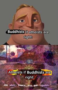 This image was made in response to this:
<img src="https://pbs.twimg.com/media/FcORNwlWQAARCKI?format=jpg&name=large" height="300">

Now I wait for:
Jews vs atheists
Muslims vs atheists
Hindus vs atheists